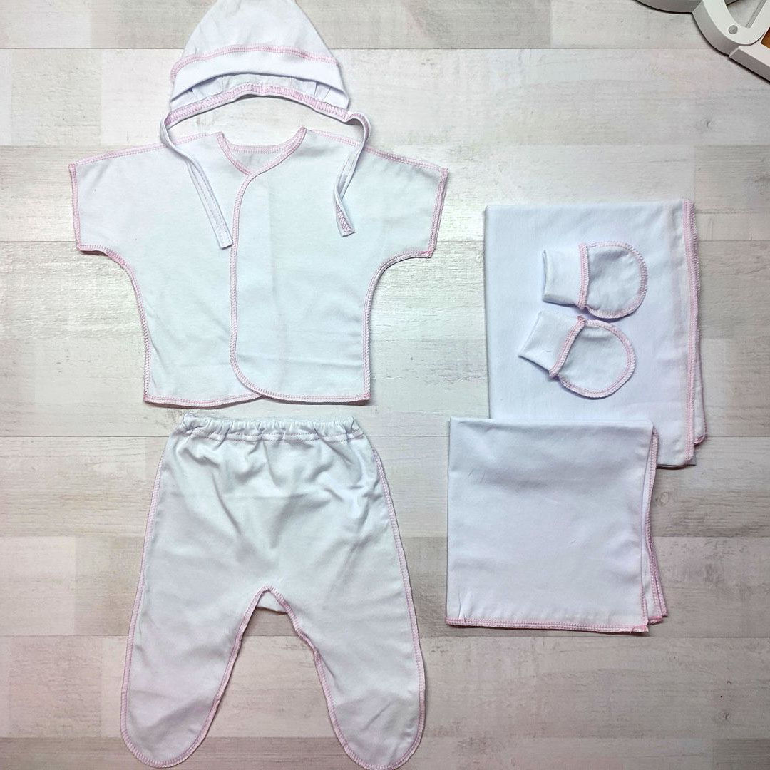 Комплект 6 предметов для новорождённых 10-04, розовый